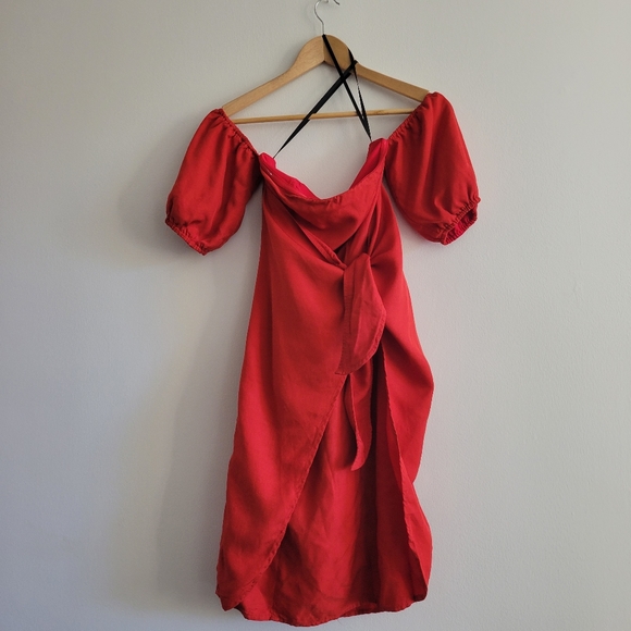 LPA | Red Off Shoulder Mini Dress - Picture 12 of 13